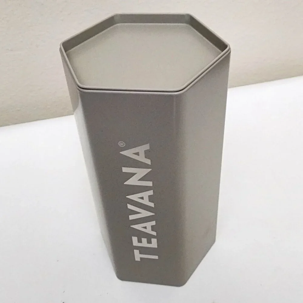 Teavana Special Edition Teavana Stone Gray Honeycomb Tea Tin with Lid NEW
